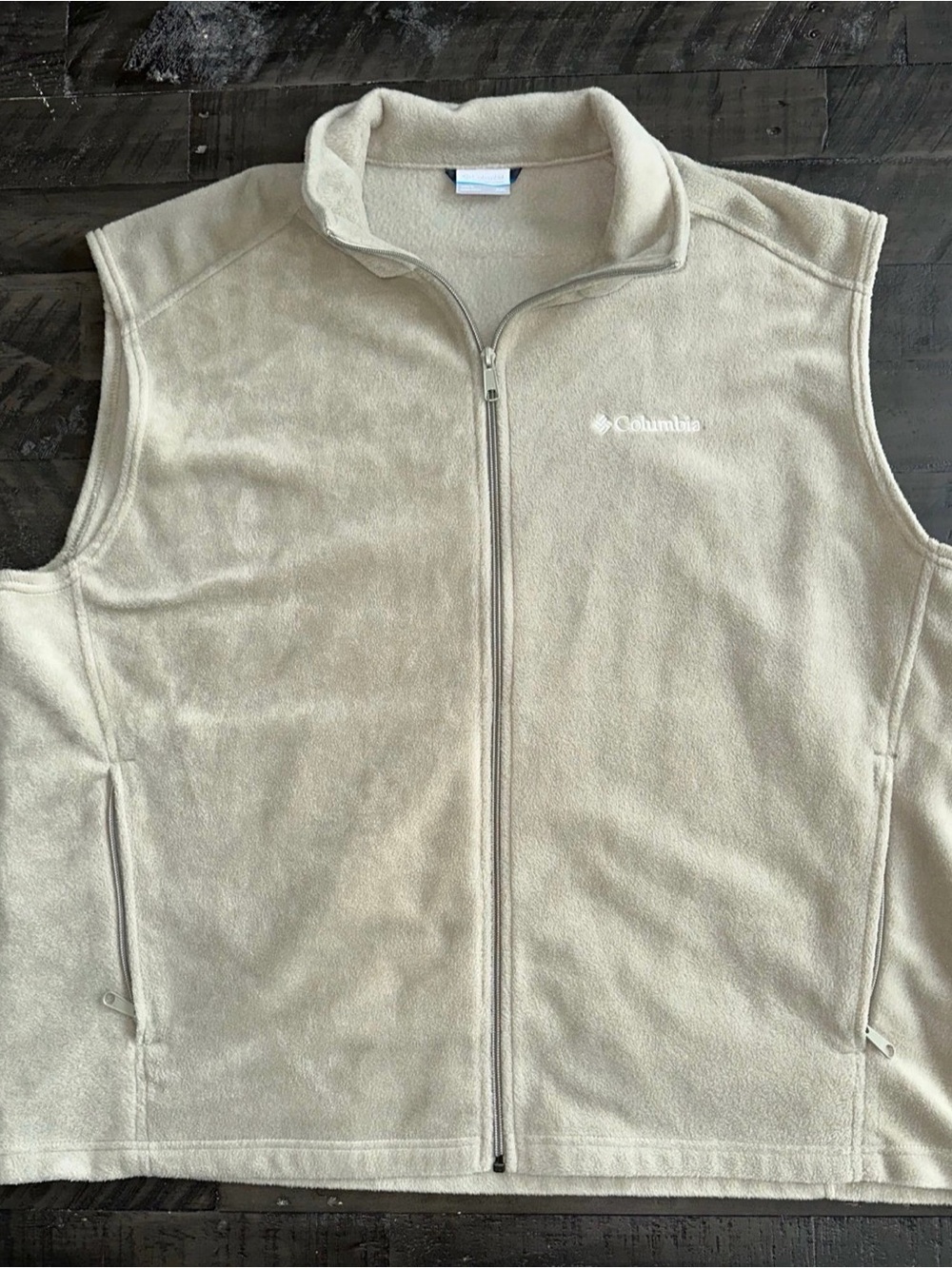 Columbia Men’s Cream Fleece Vest - Zip Front